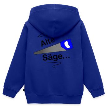 Alte Säge - Kinder Premium Organic Zip Hoodie - Royalblau - Hinten - AI Model Kid Male (0cm)