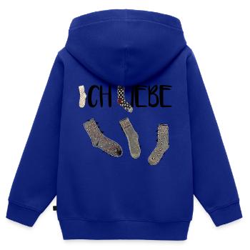 Ich liebe Socken! - Kinder Premium Organic Zip Hoodie - Royalblau - Hinten - AI Model Kid Male (0cm)