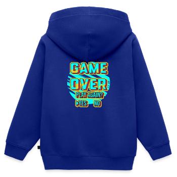 Spiel vorbei Spielen Sie noch einmal - Kinder Premium Organic Zip Hoodie - Royalblau - Hinten - AI Model Kid Male (0cm)