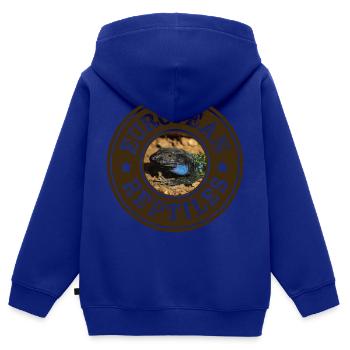 Reptiles européens - Sweat Premium à capuche zippé enfant bio - bleu roi - Dos - AI Model Kid Male (0cm)