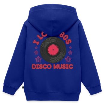 Funny retro i love 80s disco music pop gift - Kinder Premium Organic Zip Hoodie - Royalblau - Hinten - AI Model Kid Male (0cm)