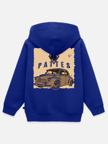 4 BEINE - Kinder Premium Organic Zip Hoodie - Royalblau