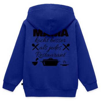Mama kocht besser als jedes Restaurant - Kinder Premium Organic Zip Hoodie - Royalblau - Hinten - AI Model Kid Male (0cm)