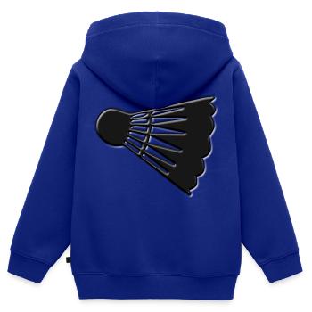 Badminton Ball - Kinder Premium Organic Zip Hoodie - Royalblau - Hinten - AI Model Kid Male (0cm)