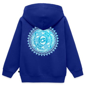 Orca Delfin Schildkröte - Kinder Premium Organic Zip Hoodie - Royalblau - Hinten - AI Model Kid Male (0cm)