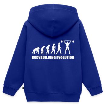 gewichtheben gewichtheber hantel stange herzschlag - Kinder Premium Organic Zip Hoodie - Royalblau - Hinten - AI Model Kid Male (0cm)