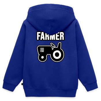Farmer, farmer and farmer - Kids Premium Organic Zip-up Hoodie - royal blue - Back - AI Model Kid Male (0cm)