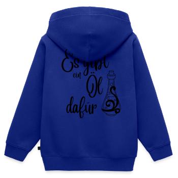 Es gibt ein Öl dafür - Kinder Premium Organic Zip Hoodie - Royalblau - Hinten - AI Model Kid Male (0cm)