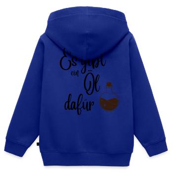 Es gibt ein Öl dafür - Kinder Premium Organic Zip Hoodie - Royalblau - Hinten - AI Model Kid Male (0cm)