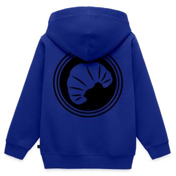Croissant Symbol - Kinder Premium Organic Zip Hoodie - Royalblau - Hinten - AI Model Kid Male (0cm)