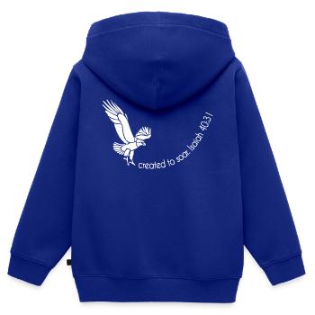 Christliches Design geschaffen, um Jesaja 40:31 zu schweben - Kinder Premium Organic Zip Hoodie - Royalblau - Hinten - AI Model Kid Male (0cm)