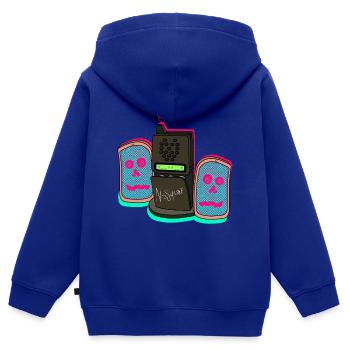 NOS4LINE - Kinder Premium Organic Zip Hoodie - Royalblau - Hinten - AI Model Kid Male (0cm)