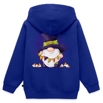Halloween-Wichtel - Kinder Premium Organic Zip Hoodie - Royalblau - Hinten - AI Model Kid Male (0cm)