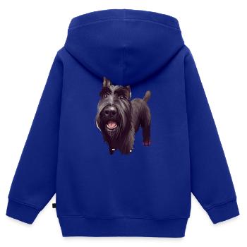 Mittelschnauze Standard Schnauzer Illustration de chien - Sweat Premium à capuche zippé enfant bio - bleu roi - Dos - AI Model Kid Male (0cm)