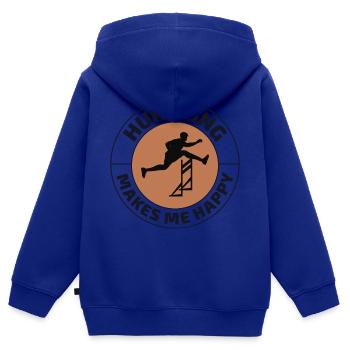 Hürden Hürdenlauf Hürdenläufer Läufer Athleten - Kinder Premium Organic Zip Hoodie - Royalblau - Hinten - AI Model Kid Male (0cm)