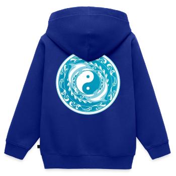Yin Yang Delfine - Kinder Premium Organic Zip Hoodie - Royalblau - Hinten - AI Model Kid Male (0cm)