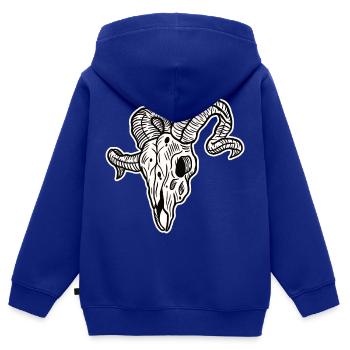 Schädel Skelett Skull Horror Halloween Geschenk - Kinder Premium Organic Zip Hoodie - Royalblau - Hinten - AI Model Kid Male (0cm)