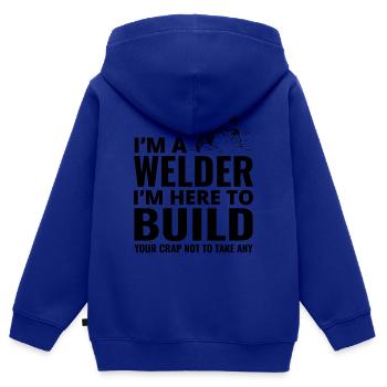 Schweißnaht Schweißer Metallbau Eisenarbeiter - Kinder Premium Organic Zip Hoodie - Royalblau - Hinten - AI Model Kid Male (0cm)