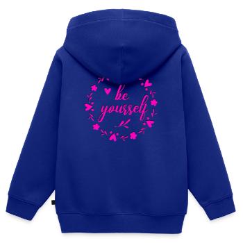 be yourself - Kinder Premium Organic Zip Hoodie - Royalblau - Hinten - AI Model Kid Male (0cm)