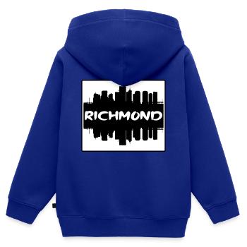 Richmond Virginia Usa Skyline Silhouette Reisen So - Kinder Premium Organic Zip Hoodie - Royalblau - Hinten - AI Model Kid Male (0cm)
