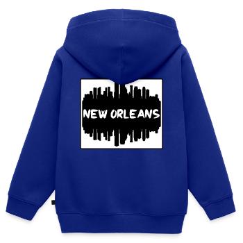 New Orleans Louisiana Usa Skyline Silhouette Trave - Kinder Premium Organic Zip Hoodie - Royalblau - Hinten - AI Model Kid Male (0cm)