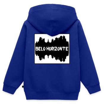 Belo Horizonte Brésil Skyline Silhouette Voyage So - Sweat Premium à capuche zippé enfant bio - bleu roi - Dos - AI Model Kid Male (0cm)