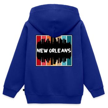 New Orleans Louisiana Usa Skyline Silhouette Trave - Kids Premium Organic Zip-up Hoodie - royal blue - Back - AI Model Kid Male (0cm)