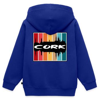 Cork Irland Skyline Silhouette Reise Souvenir - Kinder Premium Organic Zip Hoodie - Royalblau - Hinten - AI Model Kid Male (0cm)