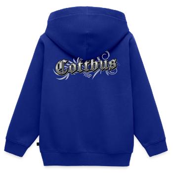Cottbus Ostdeutschland Vintage Look - Kinder Premium Organic Zip Hoodie - Royalblau - Hinten - AI Model Kid Male (0cm)