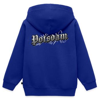Potsdam Ostdeutschland Vintage Look - Kinder Premium Organic Zip Hoodie - Royalblau - Hinten - AI Model Kid Male (0cm)