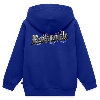 Rostock Ostdeutschland Vintage Look - Kinder Premium Organic Zip Hoodie - Royalblau - Hinten - AI Model Kid Male (0cm)