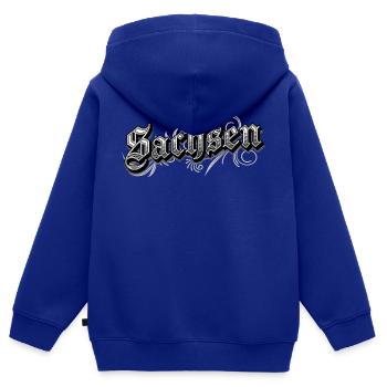 Sachsen Ostdeutschland Vintage Look - Kinder Premium Organic Zip Hoodie - Royalblau - Hinten - AI Model Kid Male (0cm)