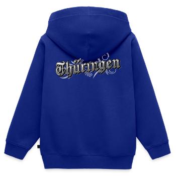 Thüringen Ostdeutschland Vintage Look - Kinder Premium Organic Zip Hoodie - Royalblau - Hinten - AI Model Kid Male (0cm)
