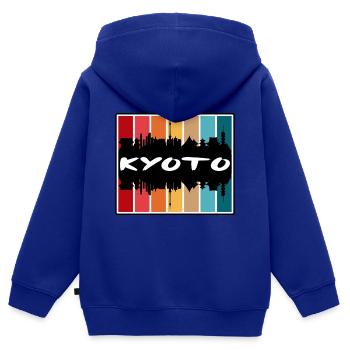 Kyoto Japan Skyline Silhouette Reise Souvenir - Kinder Premium Organic Zip Hoodie - Royalblau - Hinten - AI Model Kid Male (0cm)