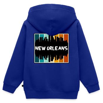 New Orleans Louisiana Usa Skyline Silhouette Trave - Kinder Premium Organic Zip Hoodie - Royalblau - Hinten - AI Model Kid Male (0cm)