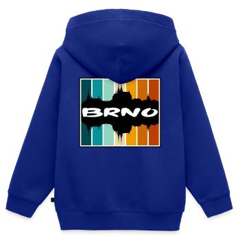 Brünn Tschechien Skyline Silhouette Reise Souvenir - Kinder Premium Organic Zip Hoodie - Royalblau - Hinten - AI Model Kid Male (0cm)