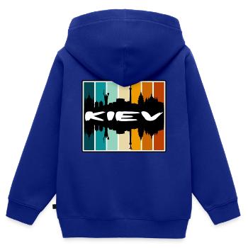 Kiew Ukraine Skyline Silhouette Reise Souvenir - Kinder Premium Organic Zip Hoodie - Royalblau - Hinten - AI Model Kid Male (0cm)