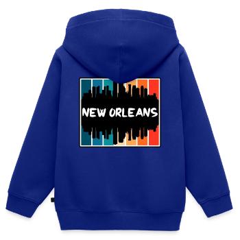 New Orleans Louisiana Usa Skyline Silhouette Trave - Kids Premium Organic Zip-up Hoodie - royal blue - Back - AI Model Kid Male (0cm)
