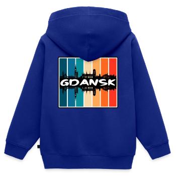 Danzig Polen Skyline Silhouette Reise Souvenir - Kinder Premium Organic Zip Hoodie - Royalblau - Hinten - AI Model Kid Male (0cm)
