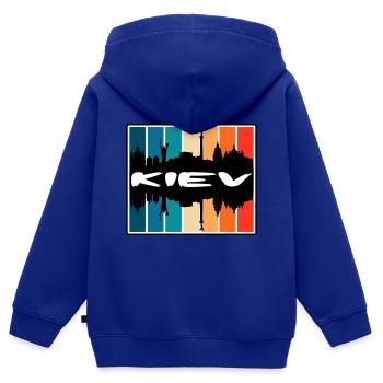 Kiew Ukraine Skyline Silhouette Reise Souvenir - Kinder Premium Organic Zip Hoodie - Royalblau - Hinten - AI Model Kid Male (0cm)