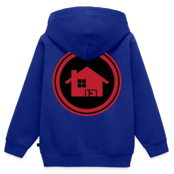 Propriété de la maison - Sweat Premium à capuche zippé enfant bio - bleu roi - Dos - AI Model Kid Male (0cm)