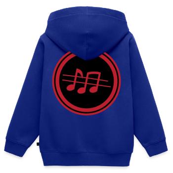 Partitions musicales - Sweat Premium à capuche zippé enfant bio - bleu roi - Dos - AI Model Kid Male (0cm)