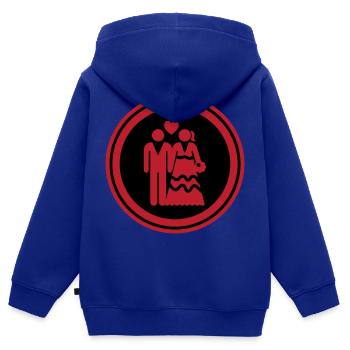 Paar Hochzeit Brautpaar - Kinder Premium Organic Zip Hoodie - Royalblau - Hinten - AI Model Kid Male (0cm)