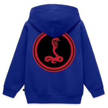 Cobra serpent - Sweat Premium à capuche zippé enfant bio - bleu roi - Dos - AI Model Kid Male (0cm)