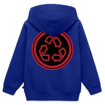 Recycling Symbol - Kinder Premium Organic Zip Hoodie - Royalblau - Hinten - AI Model Kid Male (0cm)