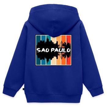 São Paulo Brasilien Skyline Silhouette Travel Souveni - Kinder Premium Organic Zip Hoodie - Royalblau - Hinten - AI Model Kid Male (0cm)