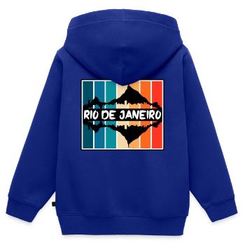 Rio de Janeiro Brasilien Skyline Silhouette Reisen So - Kinder Premium Organic Zip Hoodie - Royalblau - Hinten - AI Model Kid Male (0cm)