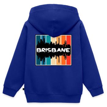 Brisbane Australie Skyline Silhouette Souve de voyage - Sweat Premium à capuche zippé enfant bio - bleu roi - Dos - AI Model Kid Male (0cm)