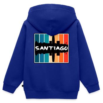 Santiago Chile Skyline Silhouette Reise Souvenir - Kinder Premium Organic Zip Hoodie - Royalblau - Hinten - AI Model Kid Male (0cm)