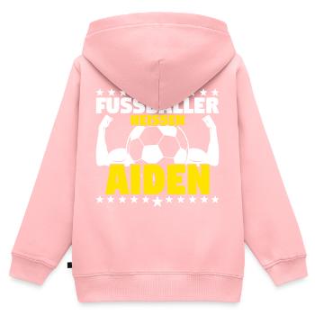 Die besten Fußballer heißen Aiden - Kinder Premium Organic Zip Hoodie - Rosa - Hinten - AI Model Kid Female (0cm)